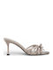 Damen Pantoletten mit Absatz in Beige Farbe