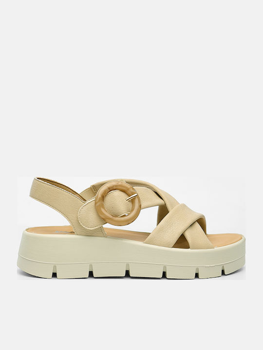 Imac Кожени Дамски Анатомични Сандали Flatforms...