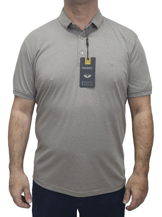 Side Effect Polo Short Sleeve Gray Blouse