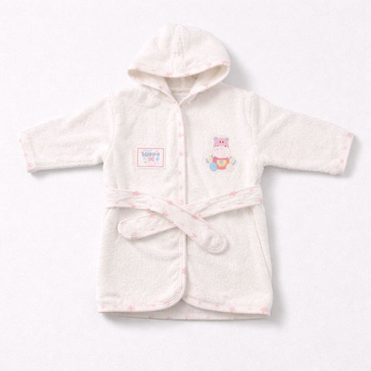 Papillon Kids Kids Bathrobe White Hooded