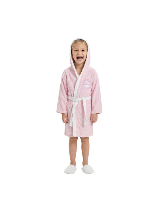 Minilori Baby Kids Bathrobe Pink with Hood