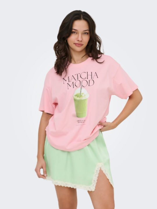Only Women's Short Sleeve Blouse Pink