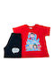 Kids Set with Shorts Summer 2 Pieces Red