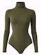 Helios Women's Turtleneck Bodysuit Long Sleeve Micromodal Khaki