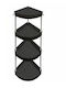 TnS Corner Bathroom Shelf Plastic with 4 Shelves Black