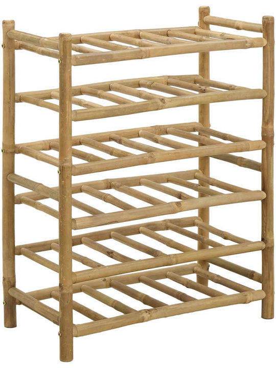 vidaXL Free Standing Wine Rack Furniture Wooden Beige 57x29.5x72cm