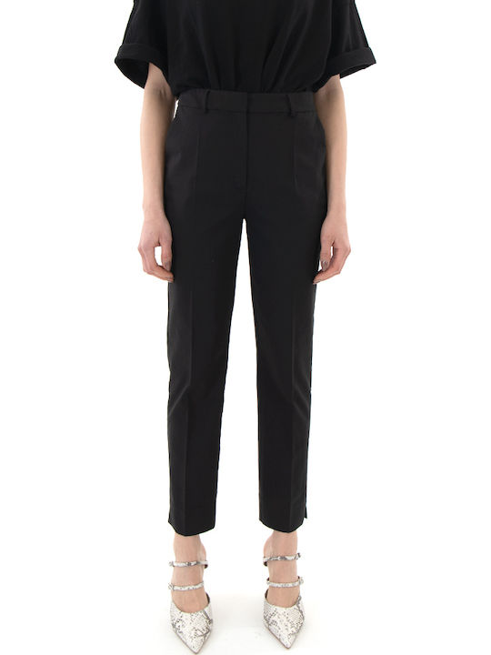MY T Damen Stoffhose mit Gummiband in Slim Pass...