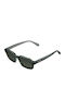 Meller Fara Unisex Sunglasses with Green Horn-Rimmed Frame and Green Polarized Lenses