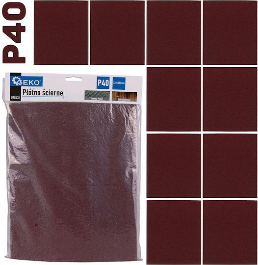 Geko Sand Paper K40 230x280mm Set 10 Pieces