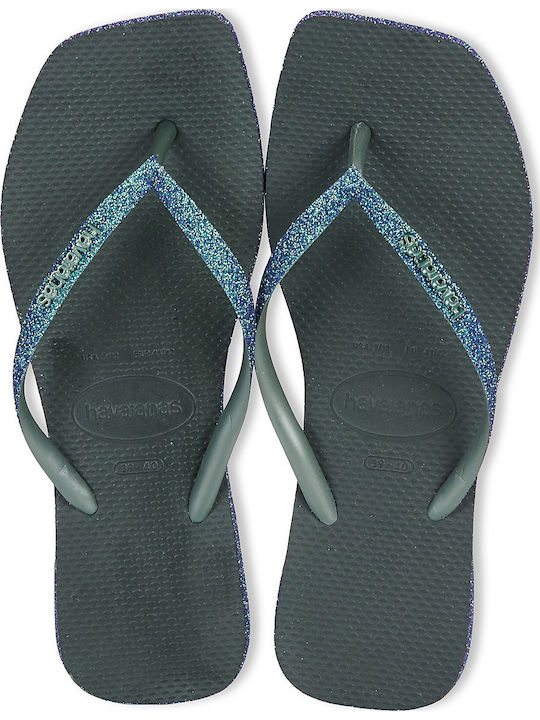 Havaianas Slim Square Sparkle Дамски Сини Джапанки