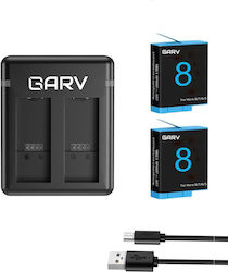 Kit Încărcător + 2 Bucăți Baterii GoPro Hero 8 Black 1220mAh Li-ion