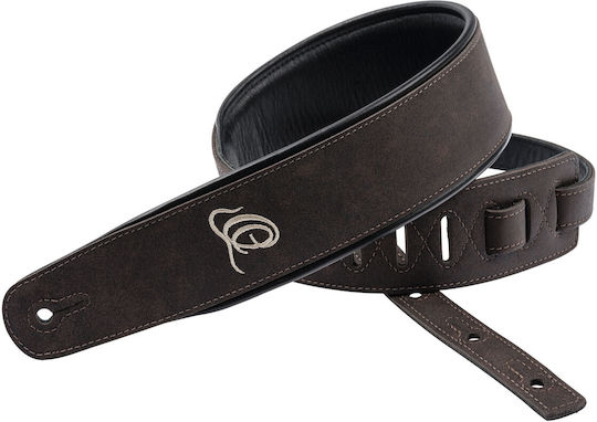 Ortega Guitar Strap Osar-2 Synthetic Leather & Leather Brown Length Up To 1450 Mm Width 70 Mm