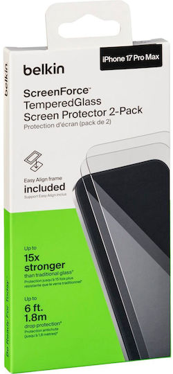 Belkin Sticlă Tempered Antibacteriană 0.33mm 2 Bucăți iPhone 17 / 17 Pro / 16 Pro