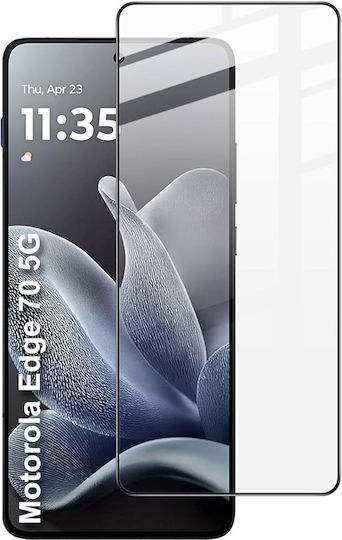 Techwave 5D 0.3mm Full Glue Full Face Tempered Glass Negru (Motorola Edge 70)