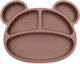 Tedsy Children's Food Plate Made of Gray Silicone