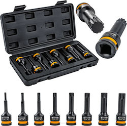 Erweiterte Einfluss Steckschlüsseleinsätze Powermat Pm-znu-518t Spline 1/2" 78 mm 8 Stück Erweiterte Einfluss Steckschlüsseleinsätze Powermat Pm-znu-518t Spline 1/2" 78 mm 8 Stück