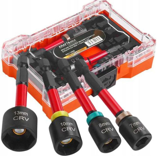 Kraft&dele Kd11866 Extended Socket Set 7 13 Mm ¼″ 4 Pieces