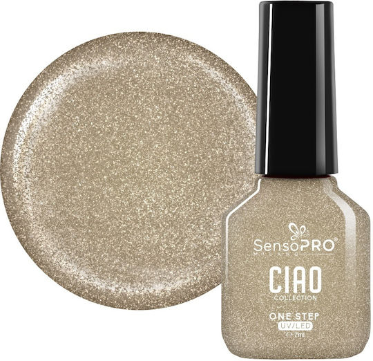 Ojă Pentru Unghii Cu Gel One Step Sensopro Milano Ciao Collection Aurie Șampanie 7ml