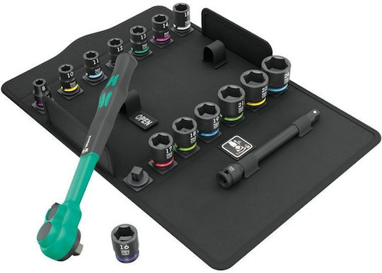 Wera Zyklop Comfort 3/8' Ratchet Bit Set 16 Pieces