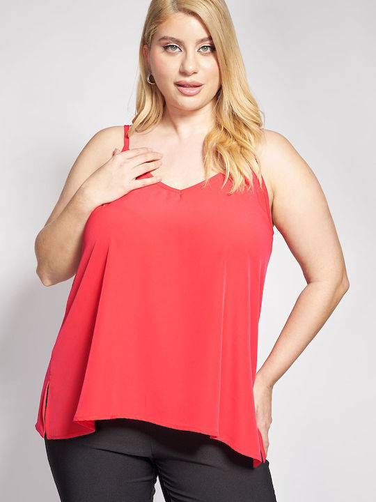Bluza Damă Satin Lingerie Top Cu Dantelă Roșie