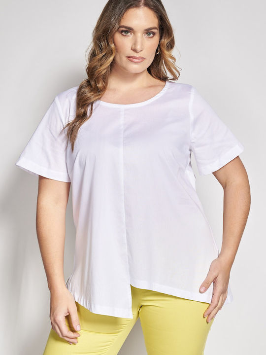 Дамска Поло Блуза С Къс Ръкав Бяла