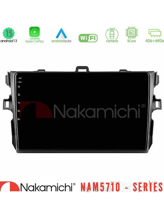 Nakamichi Car Audio System for Toyota Corolla 2007-2012 Bluetooth USB WiFi GPS Apple CarPlay Android Auto with 9" Touch Screen