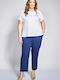 Pantaloni Dama Albastru Costum Slim Fit