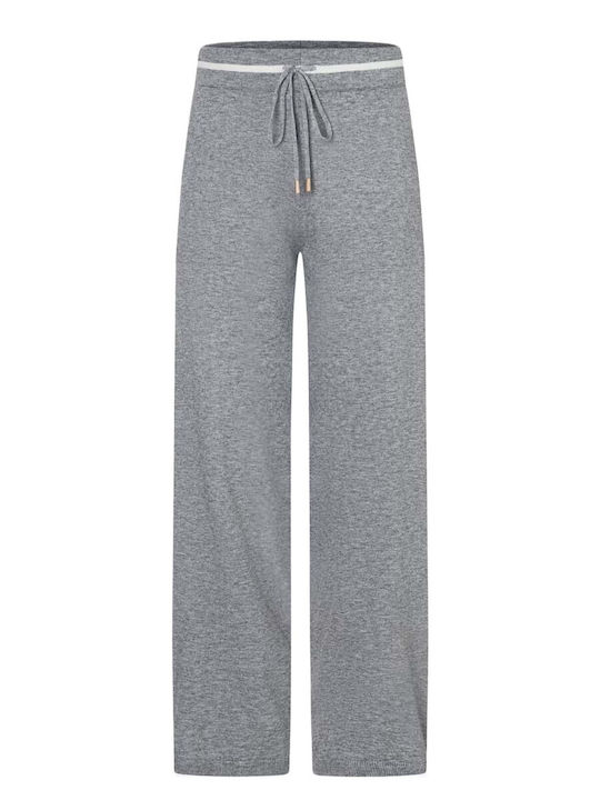 Women's Fabric Trousers with Rubber Band Gray