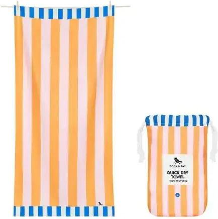 Dock & Bay Quick Dry Πετσέτα Microfiber Σώματος Κίτρινη 160x90εκ.