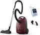 AEG Clean 5000 Ηλεκτρική Σκούπα 750W με Σακούλα 2.1lt Dark Red
