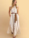 Summer Maxi Shirt Dress White 9923327-Natural