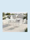 Heven 5-Teile Garten- und Outdoor-Möbelsets Speisesaal Weiß mit Sonnenschirmhalter Für klassische Veranda