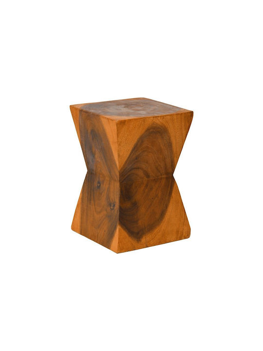 Living Room Wooden Stool Clepsydra Natural Shade 31x31x45cm