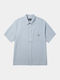 Big Block Striped Short Sleeve Striped Light Blue Shirt