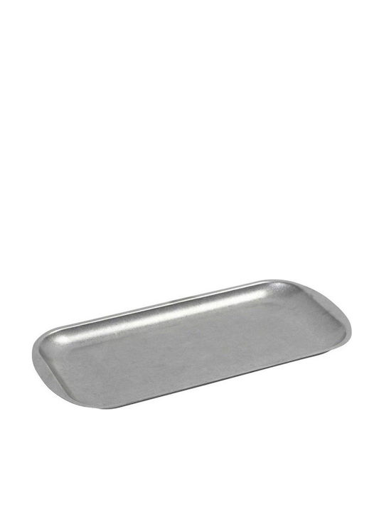Espiel Snow Shallow Rectangular Plate Inox Gray 33x16.5cm