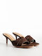 Suede Damen Pantoletten mit Dünnem Hoch Absatz in Braun Farbe K26-314-100-500-KAFE