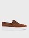 Suede Men's Boat Shoes in Orange Colour