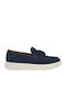 Suede Men's Loafers in Blue Colour