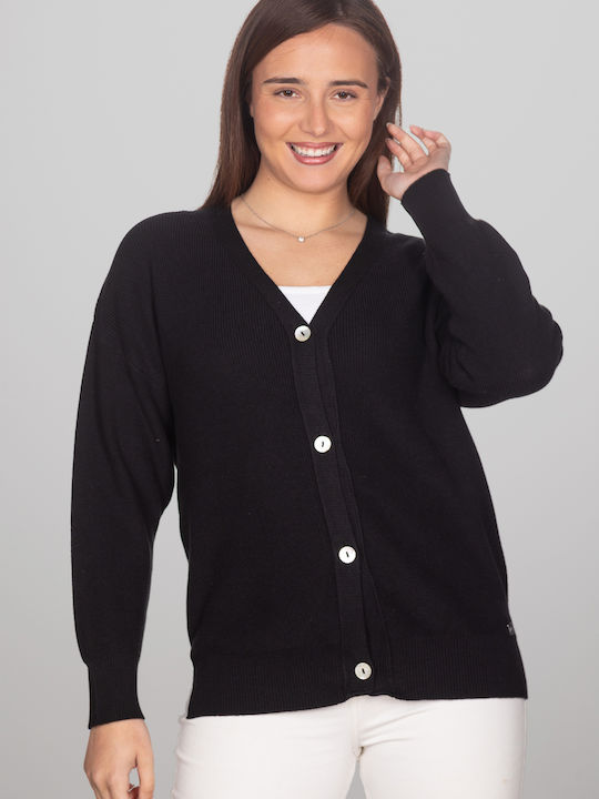 Women's Cardigan with Buttons Black