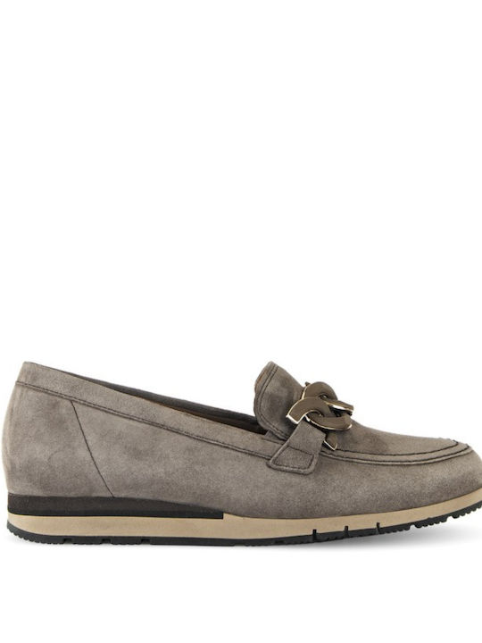 Gabor Δερμάτινα Γυναικεία Loafers σε Καφέ Χρώμα