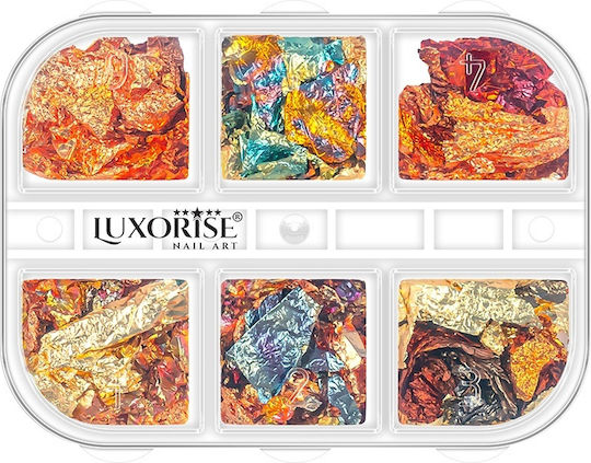 Luxorise Nail Art Creponated Nail Foils Brilliant Glam