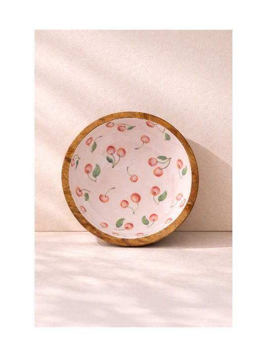 Kaemingk Round Wooden Serving Bowl with Diameter 24cm
