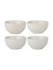Atmosphera Round Ceramic Serving Bowl White with a Diameter of 14.3cm