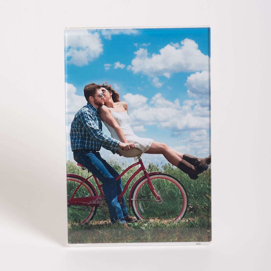 Plexiglass Acrylic Photo Frame Tabletop Base 3.5x4.5cm Vertical Photo ID Size