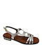 Leather Women's Flat Sandals Champagne