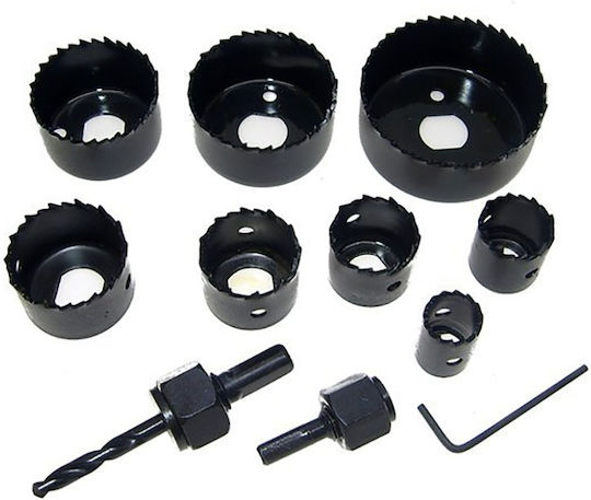 Neilsen Set of Dry Cutting Hole Saws with Diameter from 6mm to 64mm for Wood