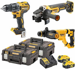 DEWALT DCK327P2T Σετ Γωνιακός Τροχός, Κρουστικό Δραπανοκατσάβιδο & Πιστολέτο