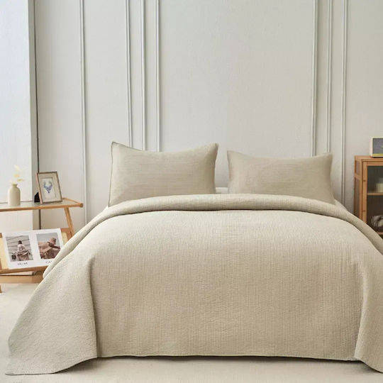 Down Town Home Paturi & Cuverturi Pat Set Super King Ecru 240x260cm 3 Bucăți