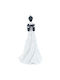 Estheti Home Woman Seashell White Polyresin White Black 15x12x29cm 819-01613