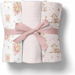 Bocioland Classic Baby Burp Cloth Pink 70x70cm 3 Pieces Bocioland Classic Baby Burp Cloth Pink 70x70cm 3 Pieces